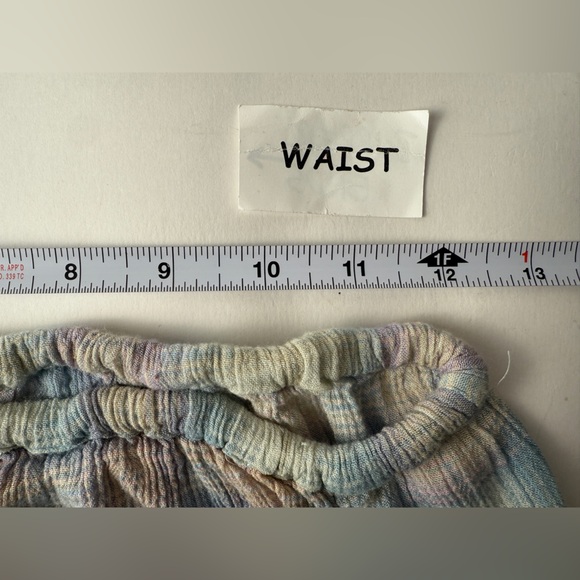 Free People Ruffled Frayed Pastel Plaid Pull On Pants Size XS Mermaid Whimsical - Picture 7 of 10